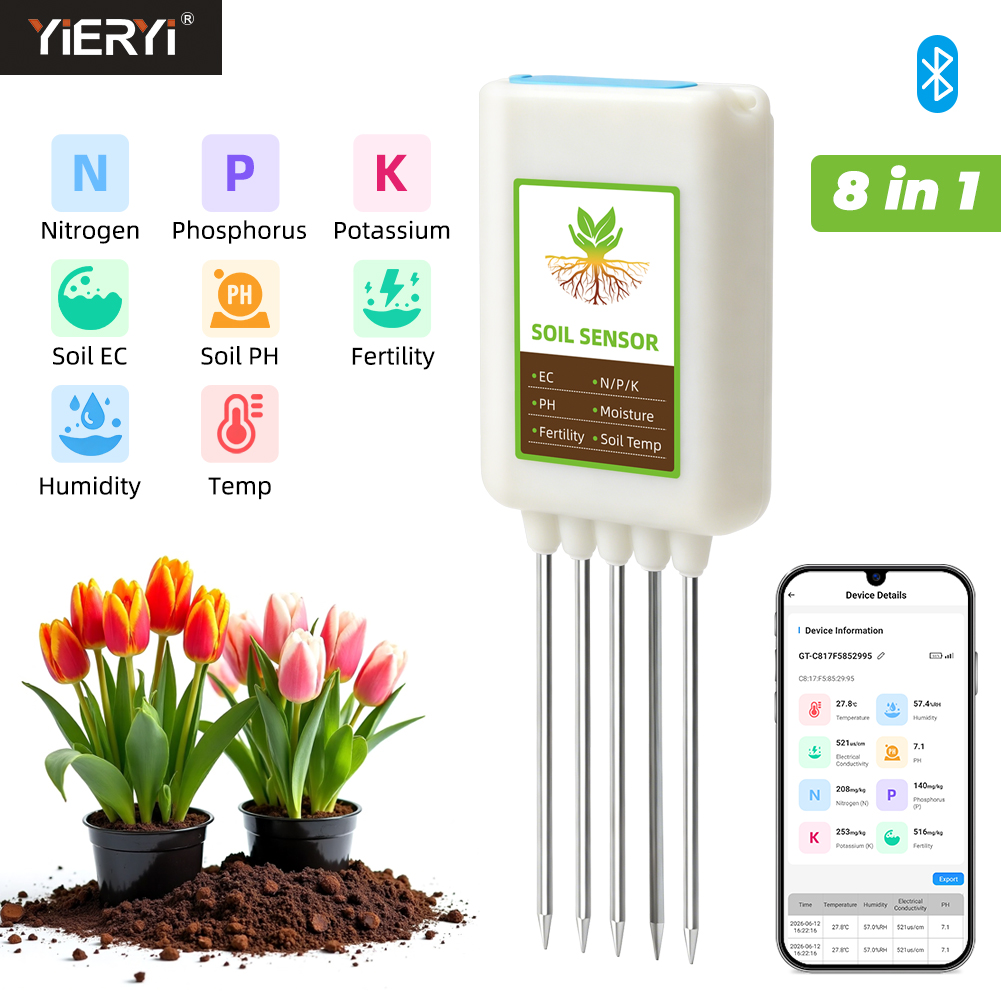 Yieryi Bluetooth 8 in 1 Soil T - Smart Garden Greenhouse recension och pris