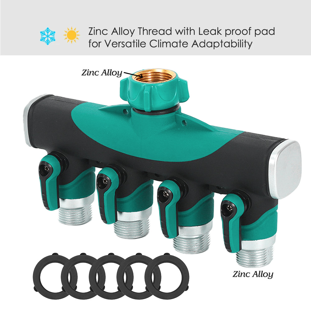 Heavy Duty Metal 4 Way 3/4'' T - Smart Garden Hose Valve recension och pris